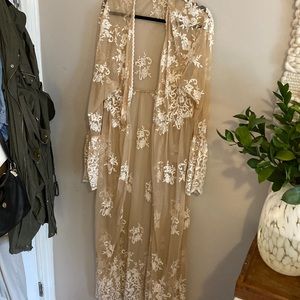 Sheer lace cardigan very long